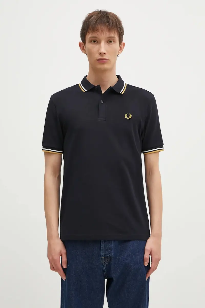 polo in cotone The Twin Tipped Shirt colore blu navy M3600.W53