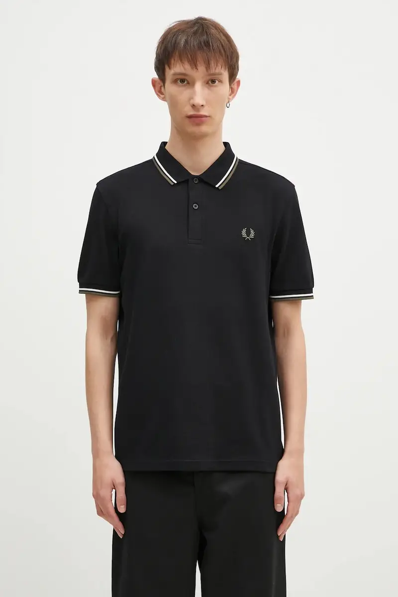 polo in cotone The Twin Tipped Shirt colore nero M3600.W54