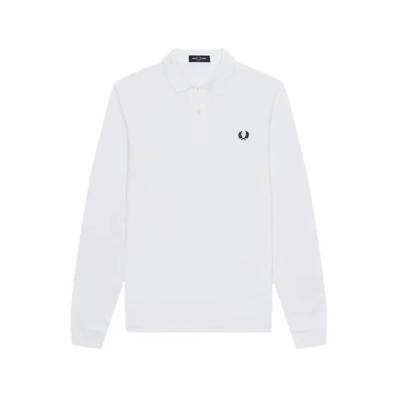 Polo Manica Lunga Logo Bianco Uomo M
