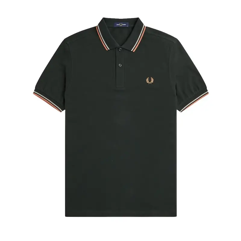 Polo Mezza Manica Logo Con Bordino Verde Uomo M