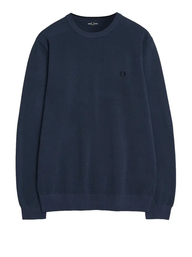 pullover fred perry pique stitch da uomo - blu