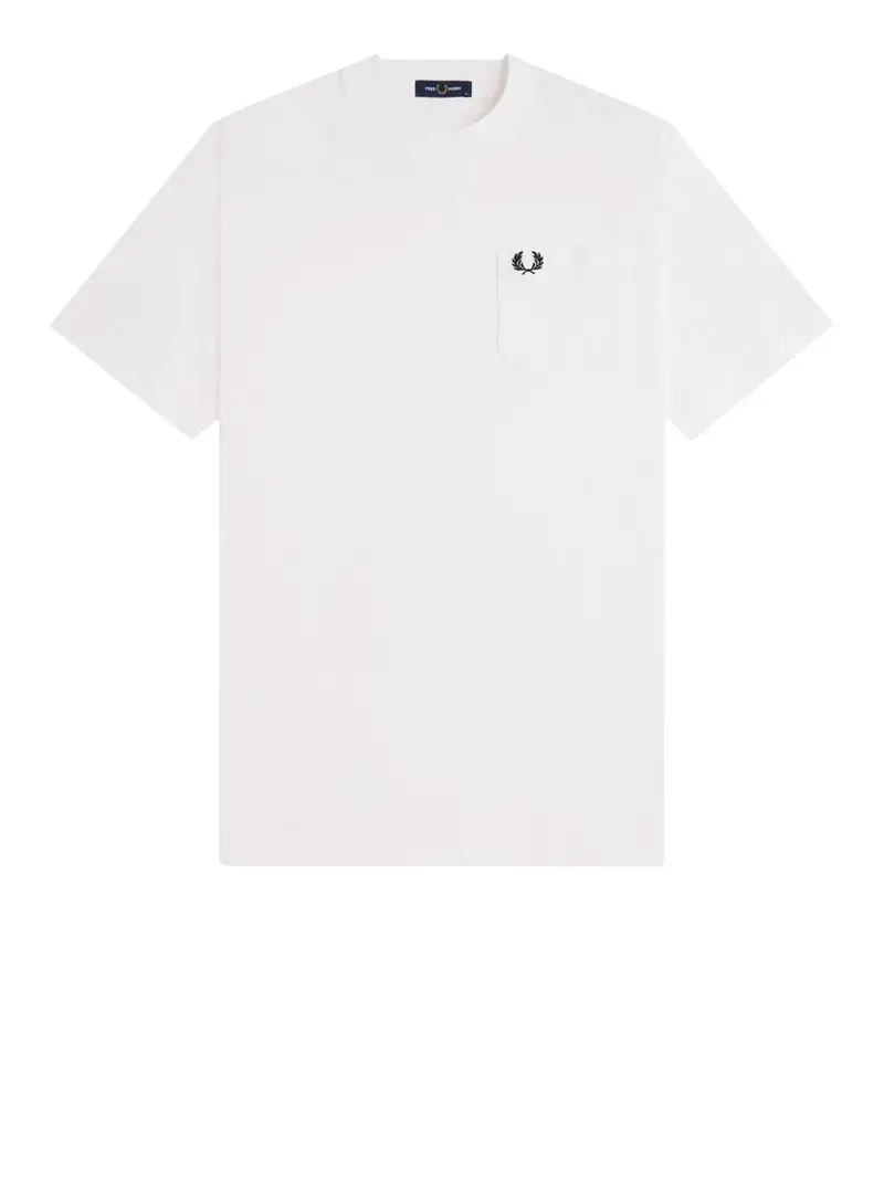 t-shirt fred perry pocket detail da uomo - bianco