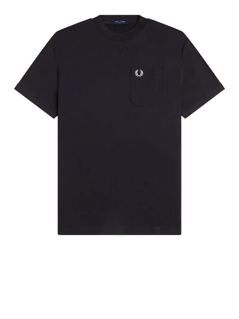 t-shirt fred perry pocket detail da uomo - nero