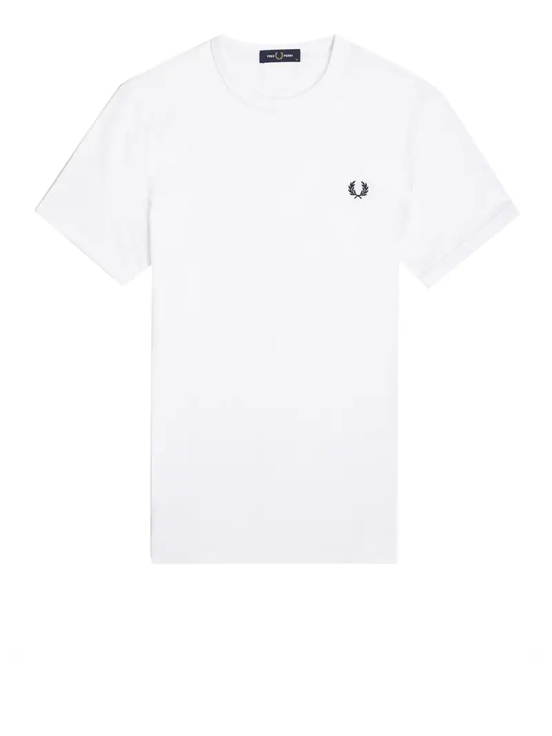 t-shirt fred perry ringer da uomo - bianco