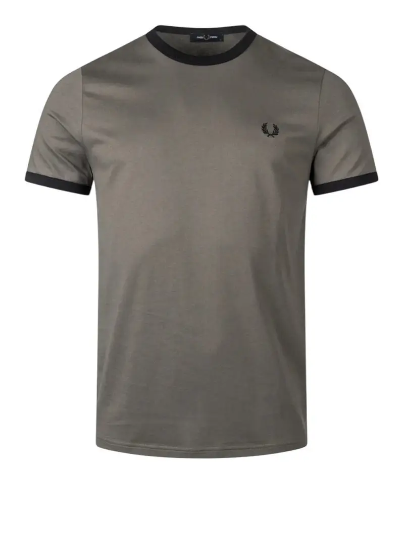 t-shirt fred perry ringer da uomo - grigio