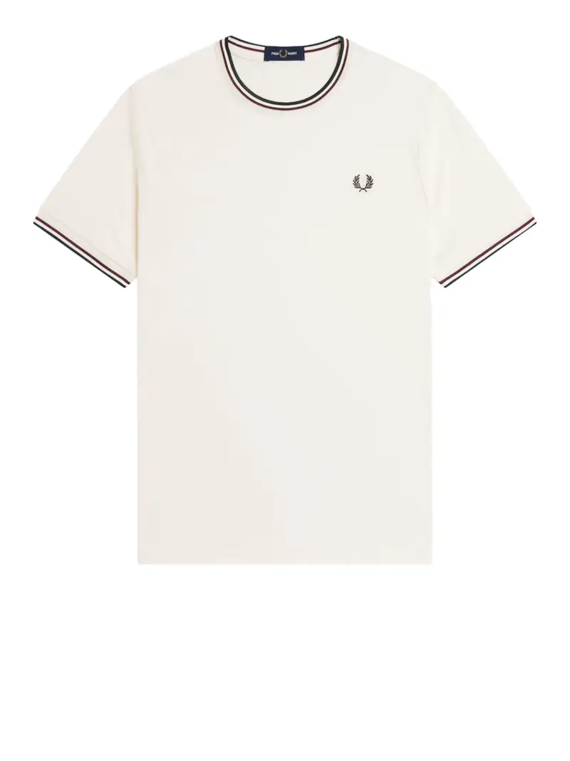 t-shirt fred perry twin tipped da uomo - avorio