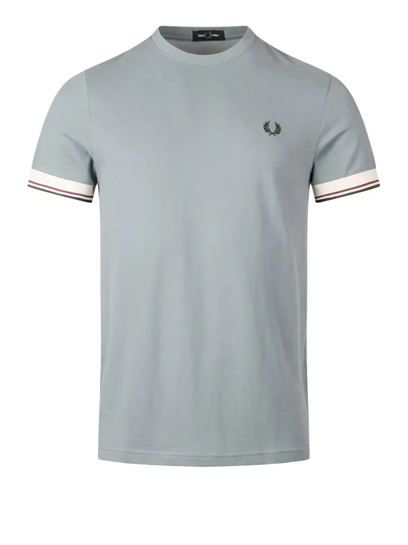 t-shirt fred perry twin tipped da uomo - celeste