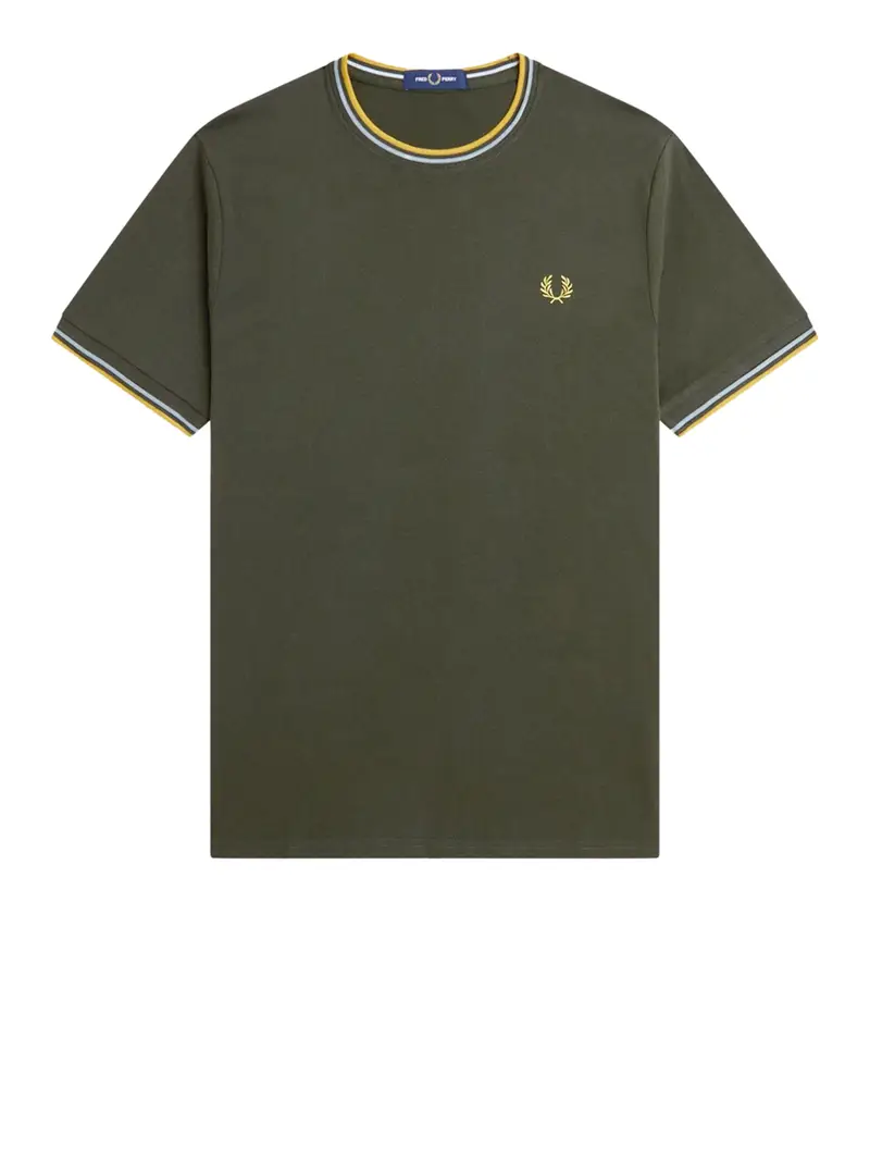 t-shirt fred perry twin tipped da uomo - verde