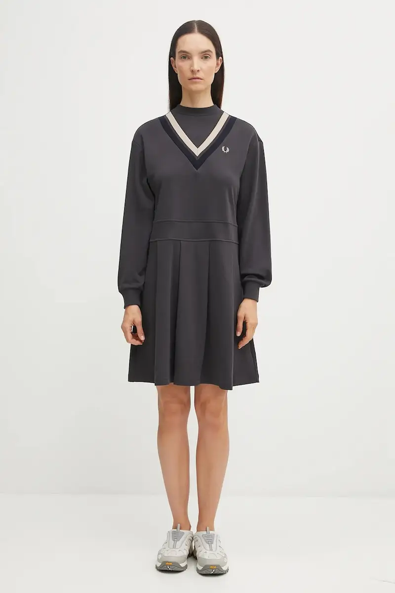 vestito in cotone colore grigio D1178