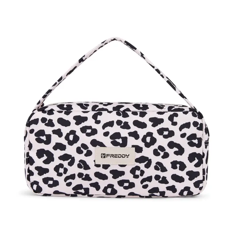 Beauty case in polyester con logo stampato donna Freddy