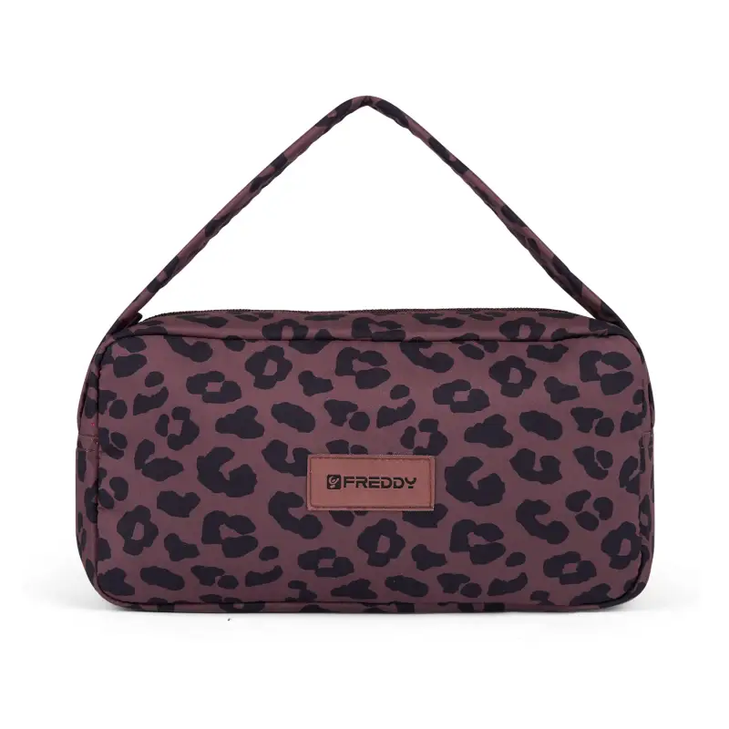 Beauty case in polyester con logo stampato donna Freddy