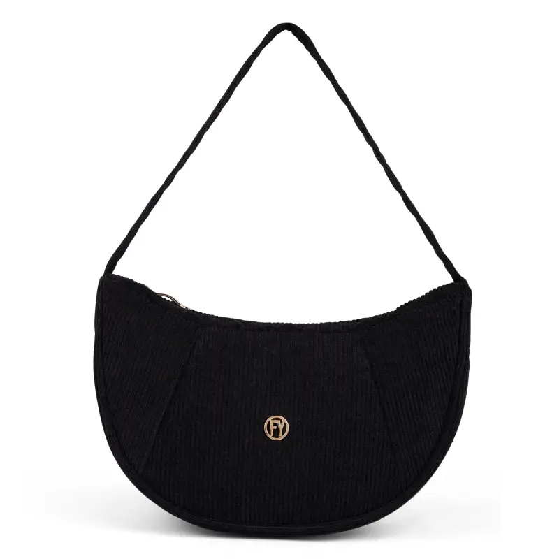 Borsa a tracolla in velluto a coste con logo donna Freddy