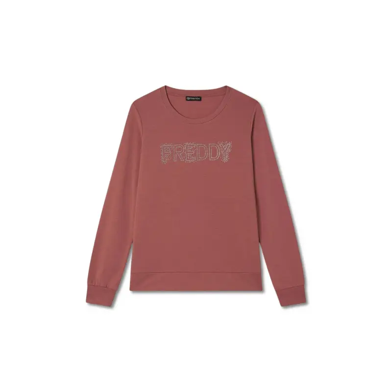 Felpa con logo in french terry donna Freddy