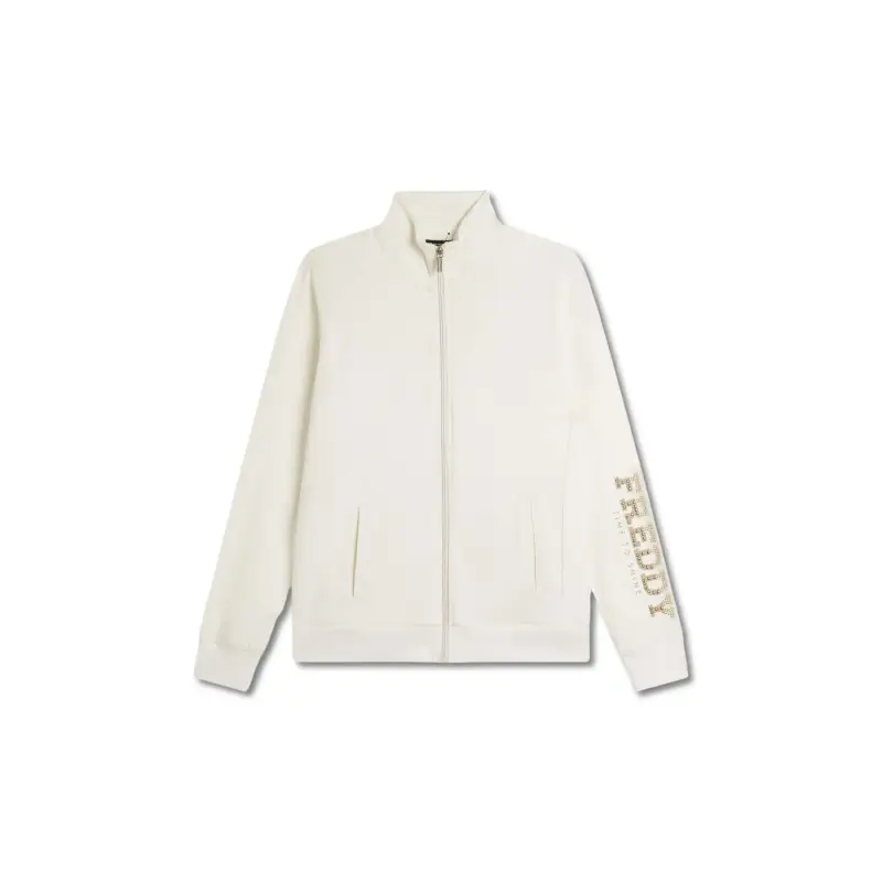 Felpa con zip e col alto con logo donna Freddy