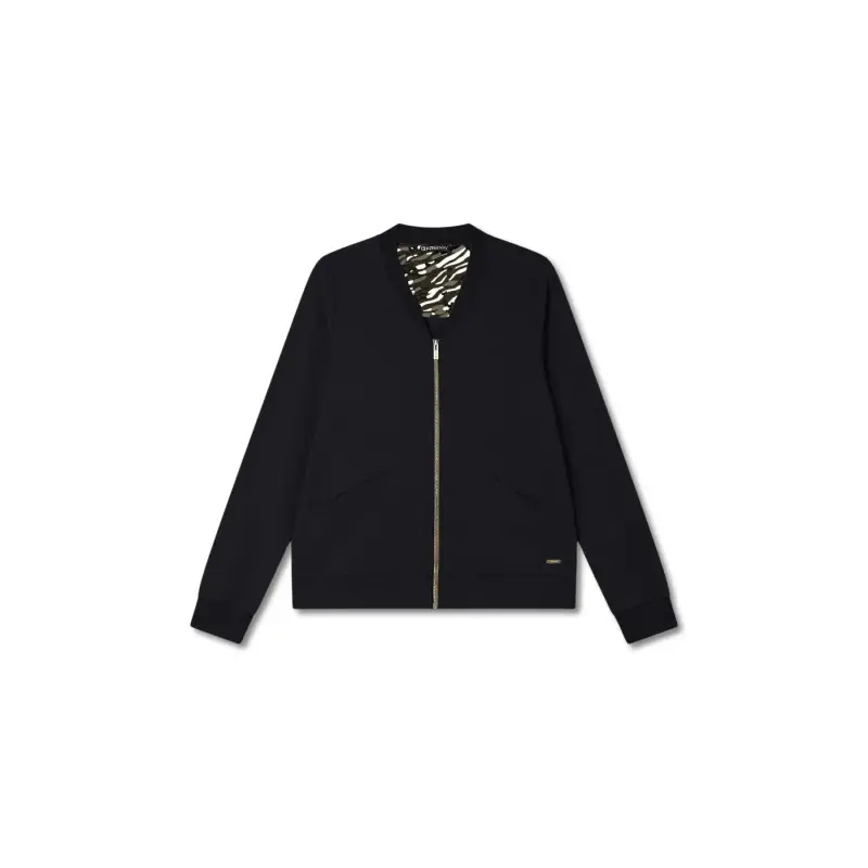 Felpa con zip intera e colletto a costine donna Freddy