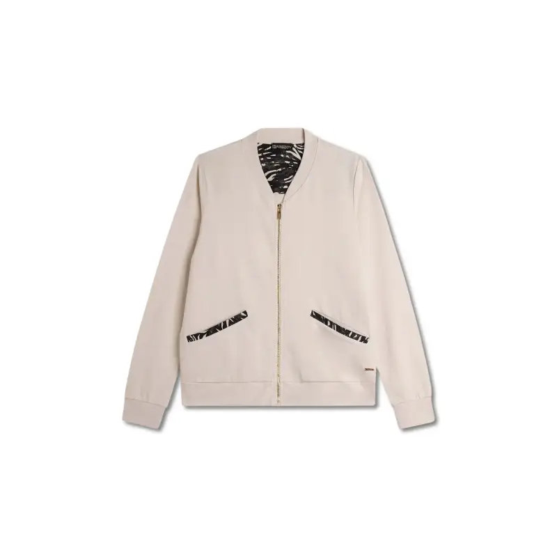 Felpa con zip intera e colletto a costine donna Freddy