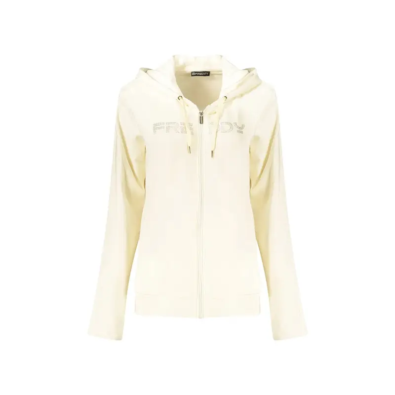 Freddy Felpa Maniche Lunghe Donna Bianco con Zip