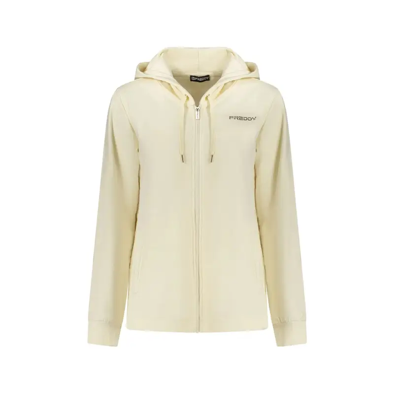 Freddy Felpa Donna Maniche Lunghe Bianco con Zip