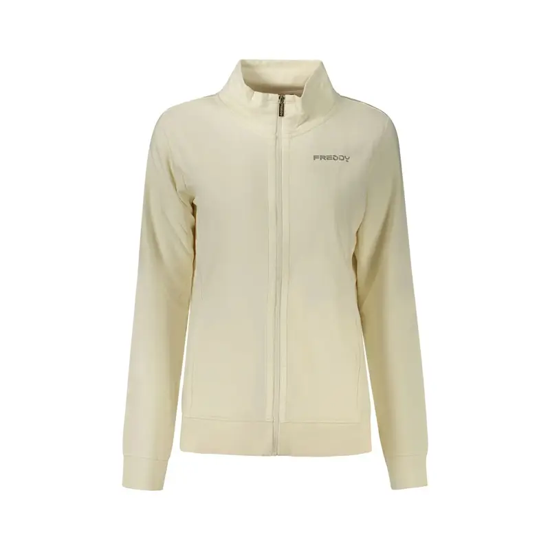 Freddy Felpa Donna Maniche Lunghe Bianca con Zip
