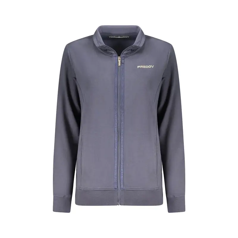 Freddy Maglia Donna Blu con Zip e Maniche Lunghe