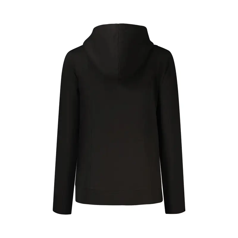 Felpa Maniche Lunghe Donna Nera Zip Nero miniatura 2