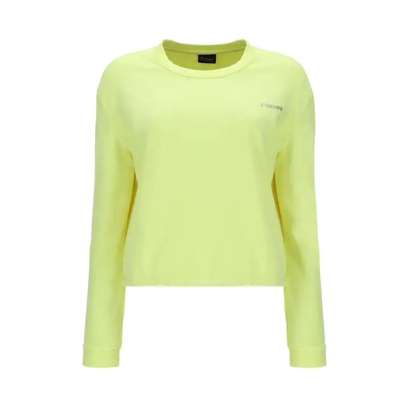 Felpa Palestra Girocollo Giallo Fluo Donna M