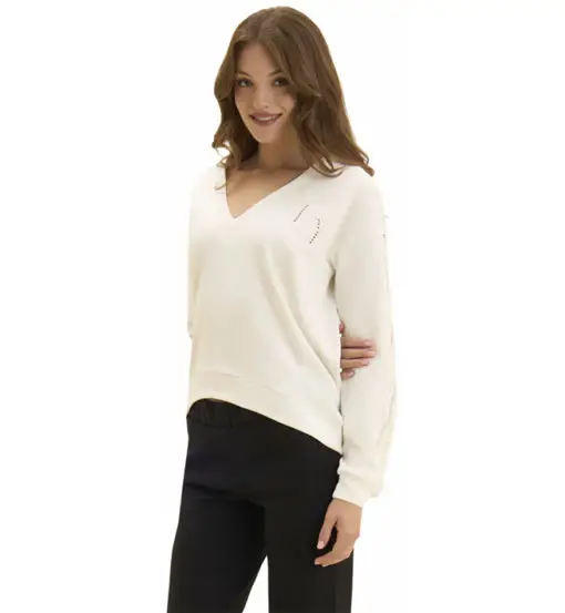 Felpa W - donna White