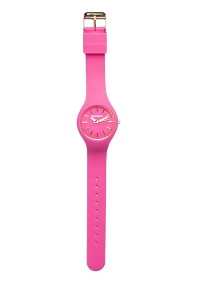 FREDDY Orologio da Polso Donna Rhythm, Rhythm Orologio da Donna in Silicone Fucsia e Gold, Cassa Tonda 34 mm miniatura 2