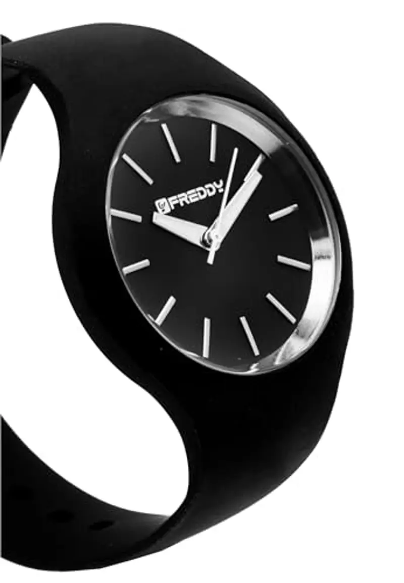 FREDDY Orologio da Polso Donna Rhythm, Rhythm Orologio da Donna in Silicone Nero e Silver, Cassa Tonda 34 mm miniatura 3