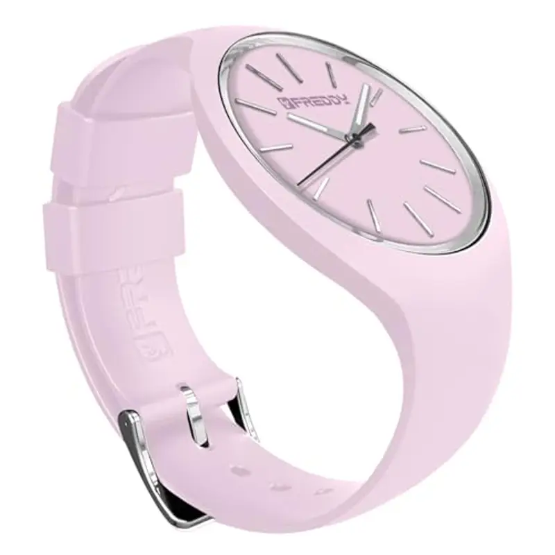 FREDDY Orologio da Polso Donna Rhythm, Rhythm Orologio da Donna in Silicone Rosa, Cassa Tonda 34 mm
