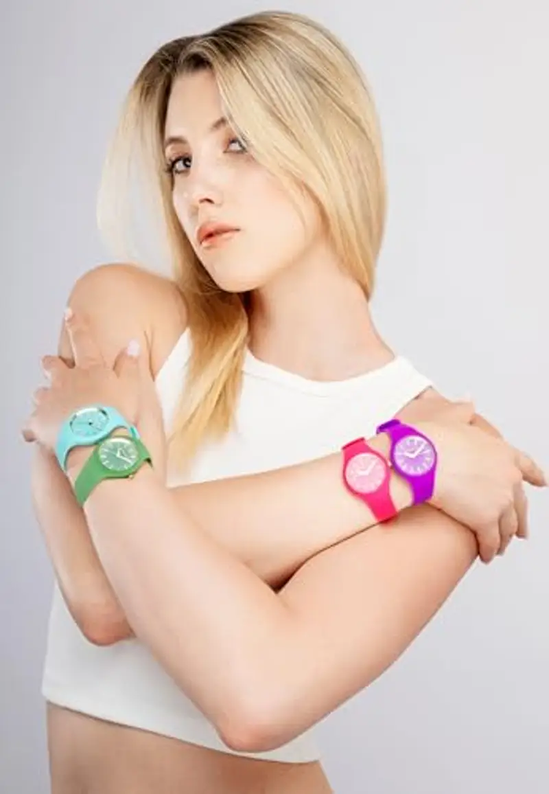 FREDDY - Orologio Donna Cinturino Silicone Verde E Dettagli Oro, Donna, Verde, Unica miniatura 3