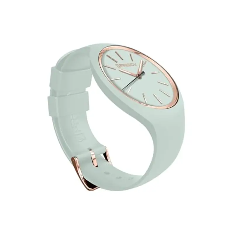 FREDDY - Orologio Donna Cinturino Silicone Verde Salvia E Dettagli Oro, Donna, Verde, Unica