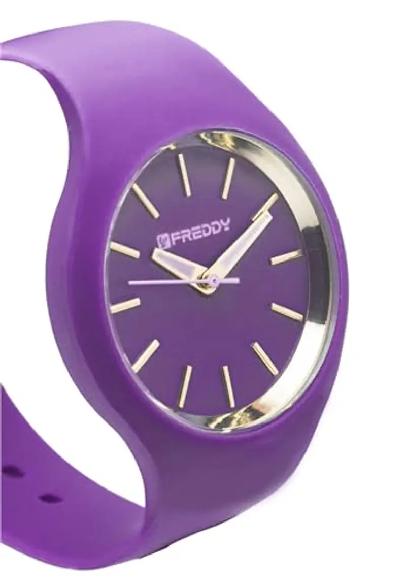 FREDDY - Orologio Donna Cinturino Silicone Viola E Dettagli Oro, Donna, Lilla, Unica miniatura 3