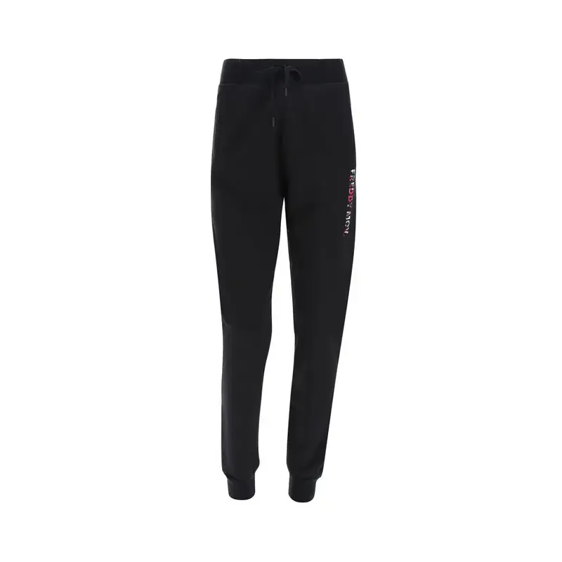 Pantaloni Con Polsino Logo Nero Donna XS