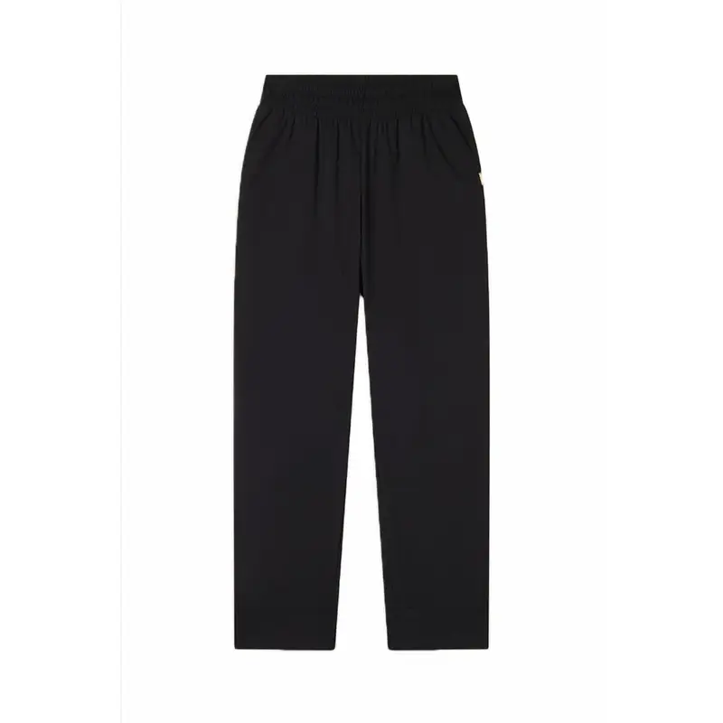 Pantaloni in Popeline Elasticizzato Regular Fit Nero Donna XS