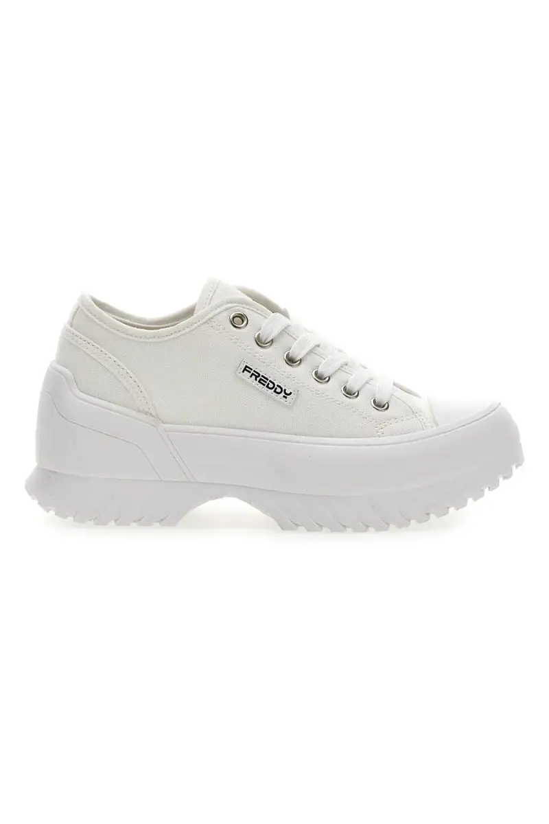 Sneakers Bianche con Platform Freddy 7601 [BIANCO]