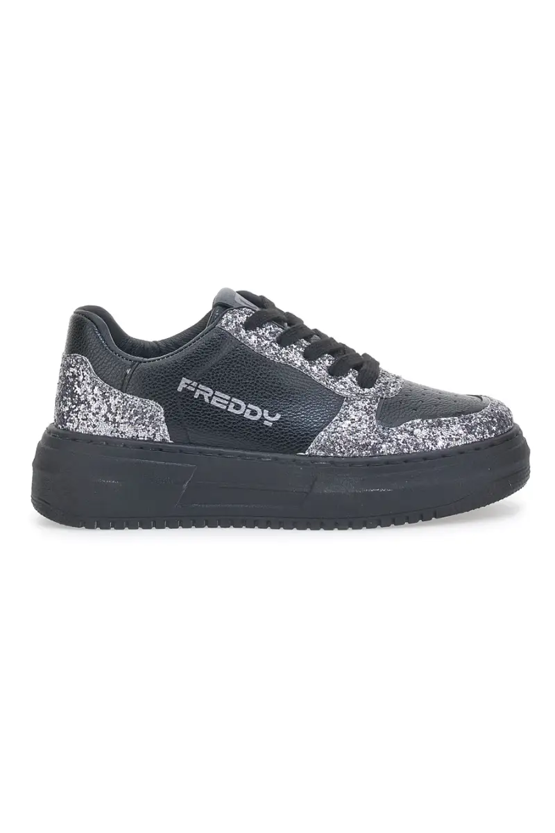 Sneakers Freddy 8753 Nere e Argento [NERO PAIETTES]
