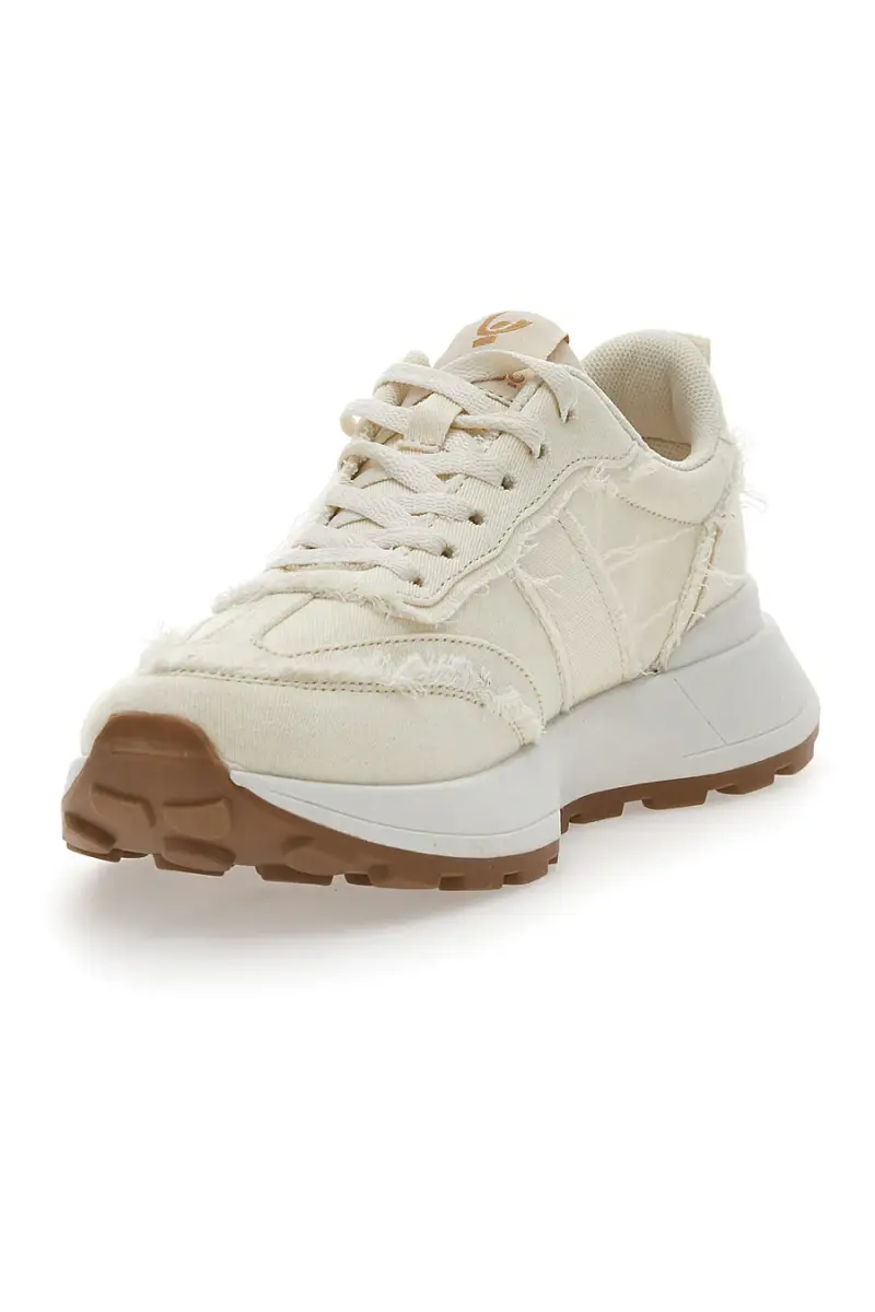 Sneakers in Denim Panna Freddy 7604 [BIANCO] miniatura 3