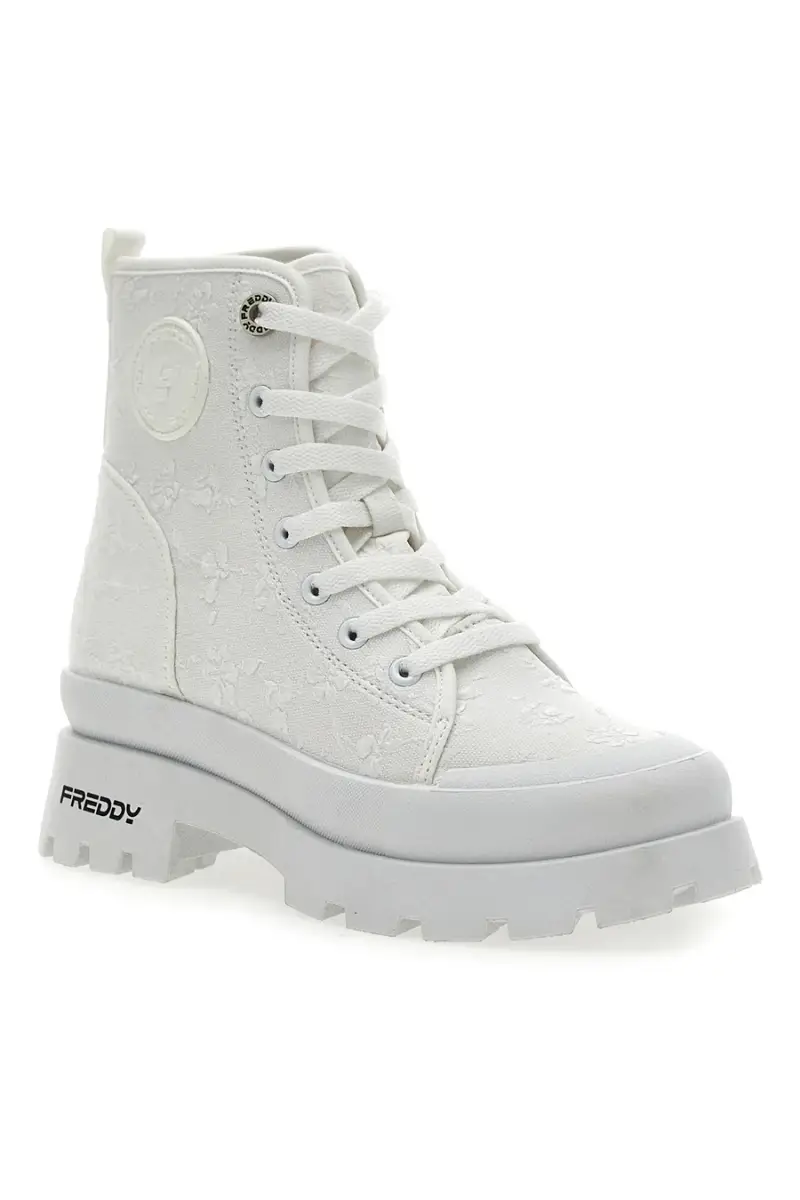 Stivaletti Bianchi Con Tomaia in Tessuto Ricamata FREDDY FY7678 [BIANCO] miniatura 2