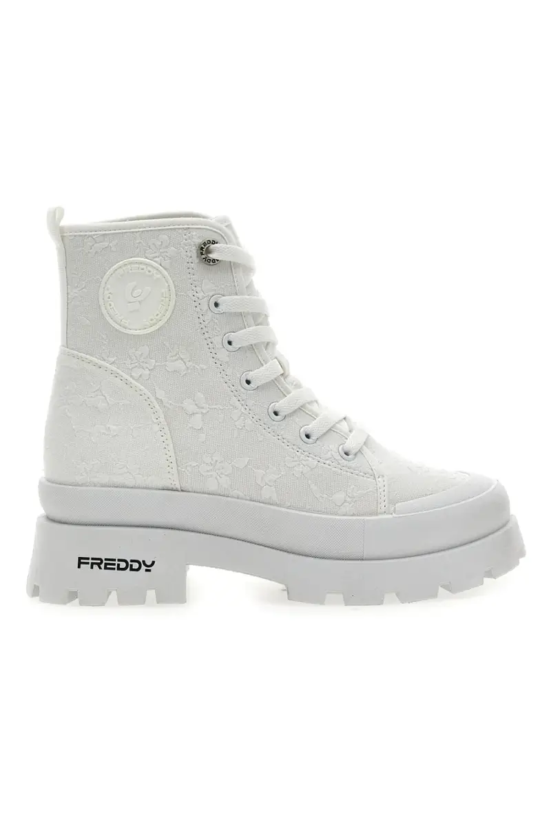 Stivaletti Bianchi Con Tomaia in Tessuto Ricamata FREDDY FY7678 [BIANCO]