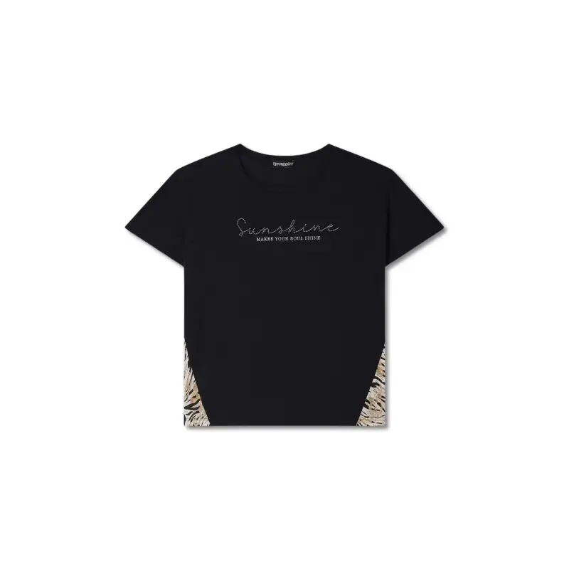 T-shirt in jersey di cotone donna Freddy Kimono