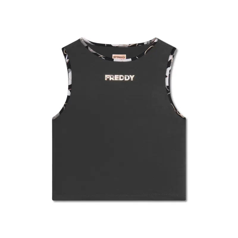Top corto con logo donna Freddy Active Matching Evolution