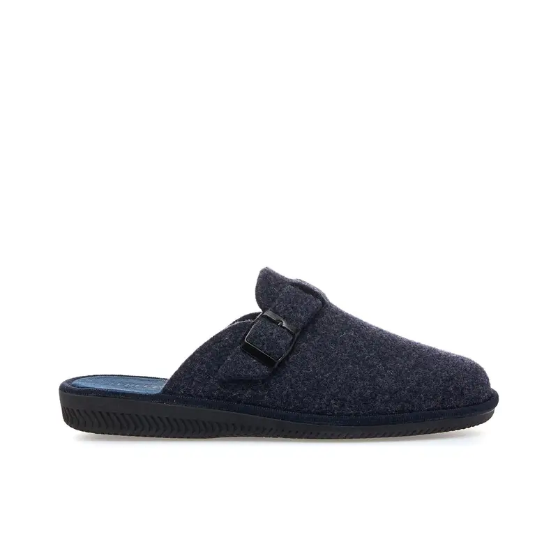 Ciabatte da casa blu da uomo in feltro