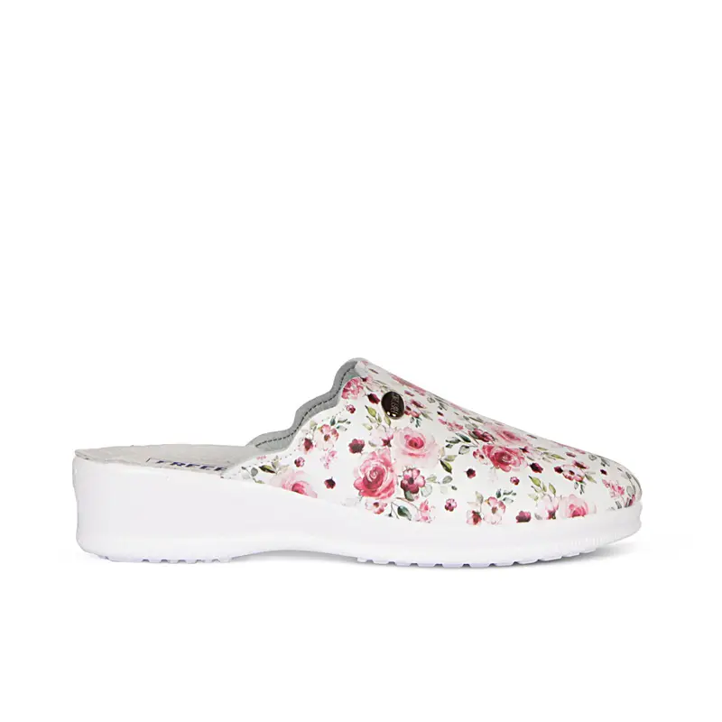 Freepass Sneakers donna bianche con stampa floreale e zeppina