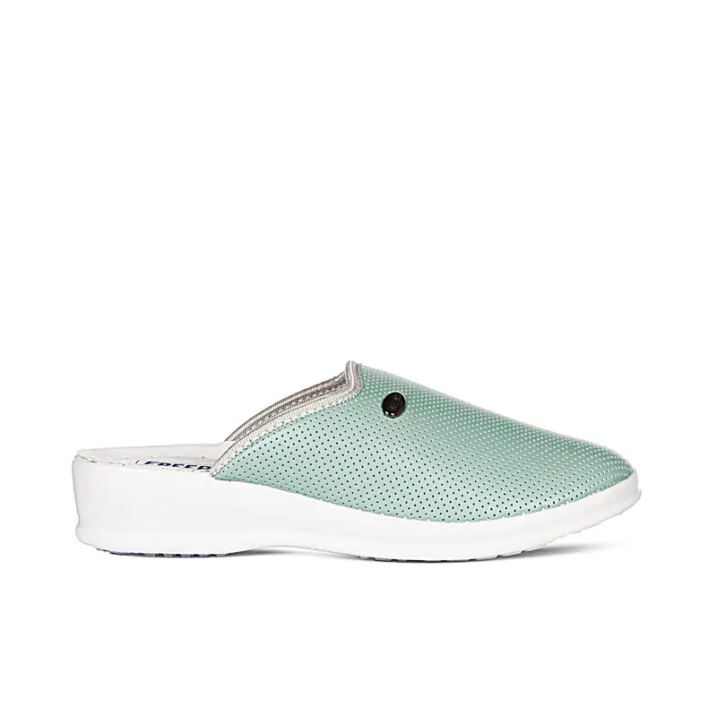 Ciabatte donna sanitarie verdi con zeppina