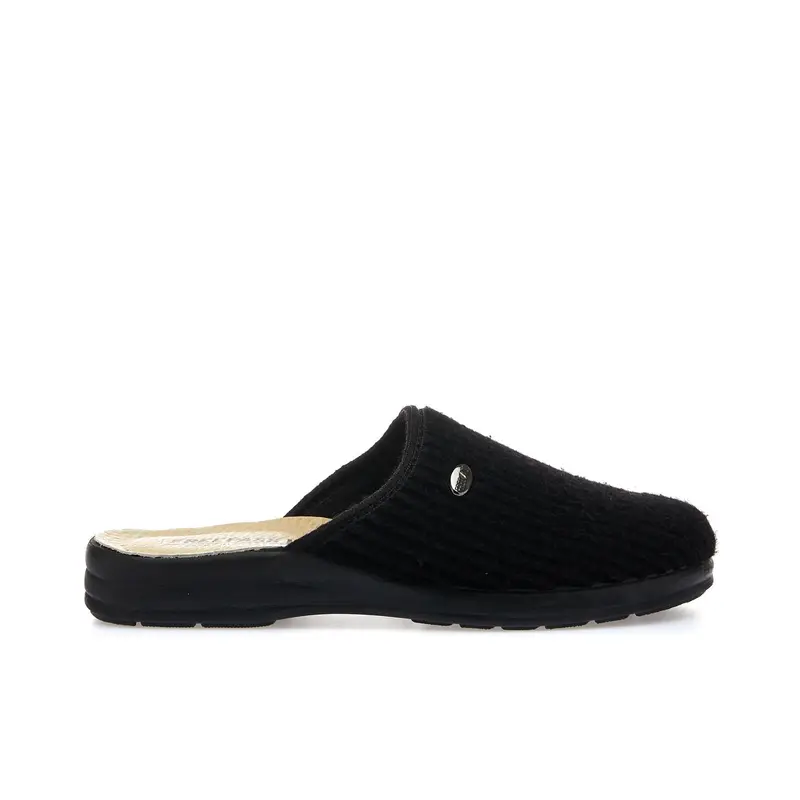 Ciabatte nere da casa a coste da uomo