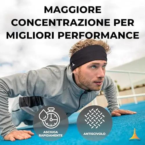 French Fitness Revolution – Fascia Testa Elastica Sportiva per Uomo e Donna – Fascia Antisudore per la Testa per Corsa miniatura 2