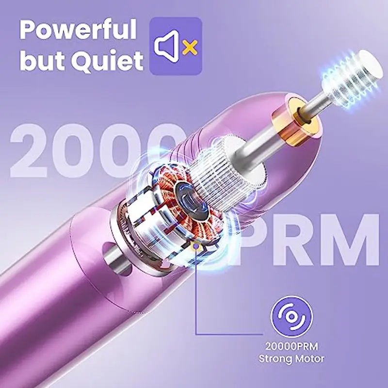 Fresa per Unghie, KOOFIT Fresa per Unghie Professionale, Manicure Elettrico e Pedicure, 20000 RPM Velocità Regolabil Lima Unghie Elettrica con Casa e Salone Usare, Regalo per Ragazze Donne Mamma miniatura 3