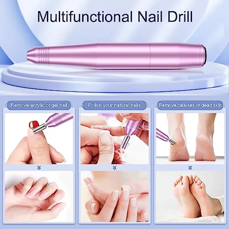 Fresa per Unghie Professionale, BICKON Manicure Elettrico e Pedicure Set con 6 Punte, Sicuro e Silenzioso, 0~20000 RPM miniatura 2