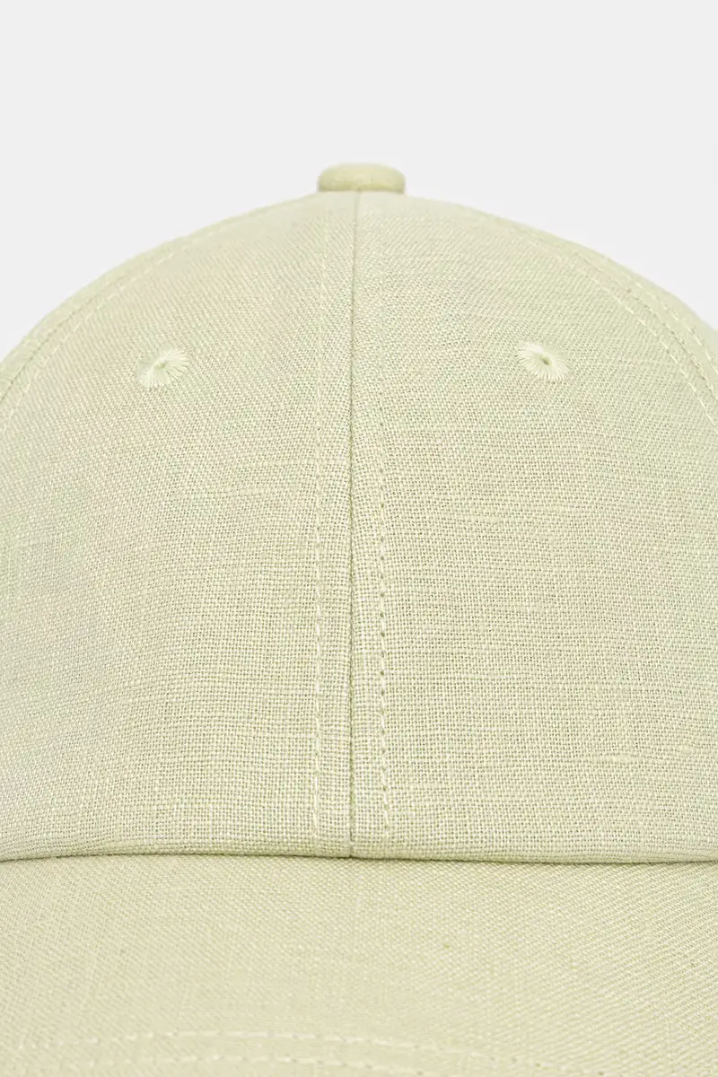 berretta con visiera in lino colore verde 2476.432 miniatura 2